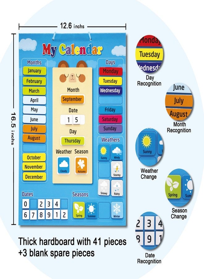KikoSkool My Calendar for Kids-Magnetic Calendar Learning Toy Gifts for 3-12 Years Kids Homeschool Daily Calendar. - Image 2
